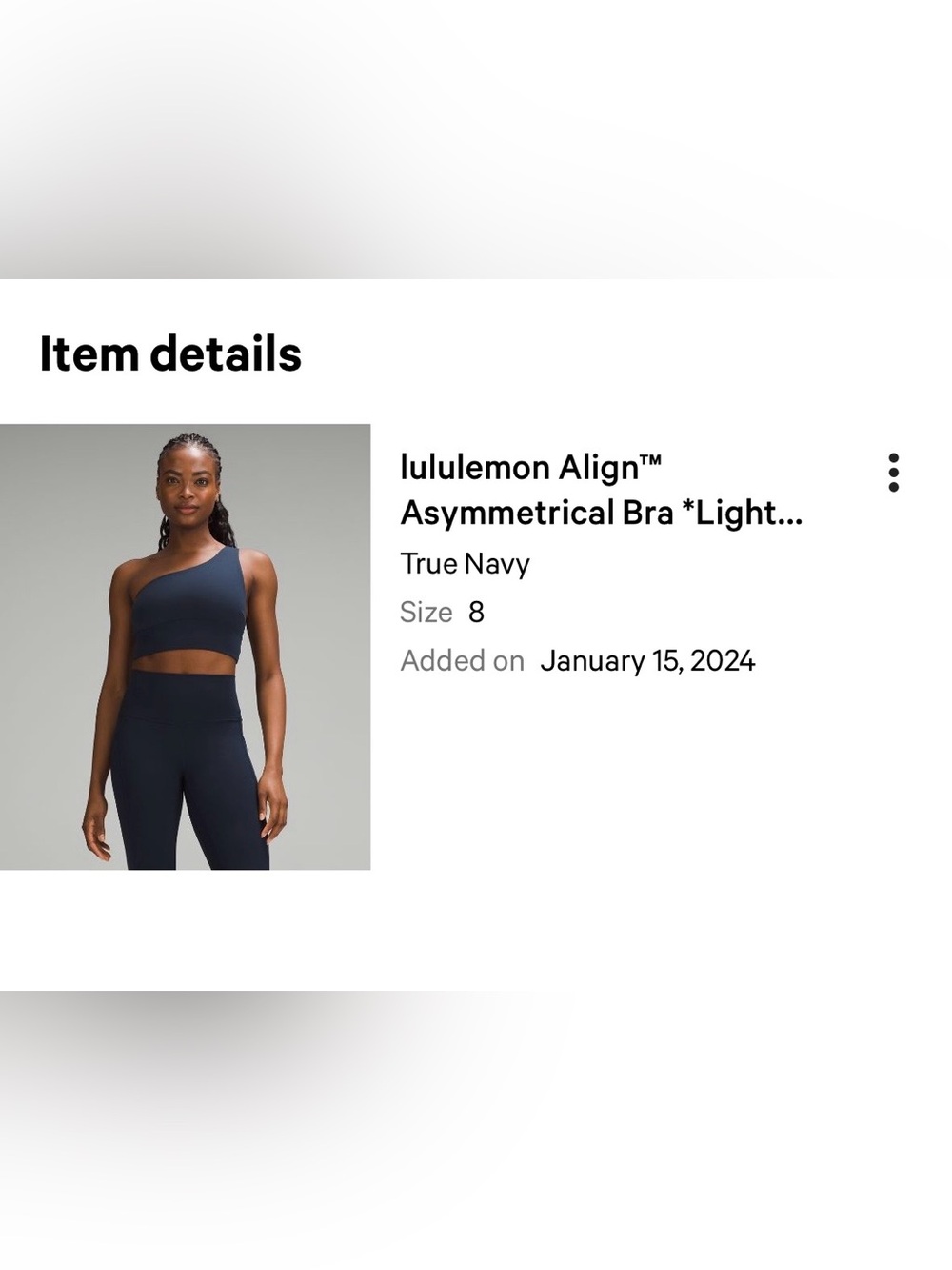 lululemon athletica Align™ Asymmetrical Bra — True Navy